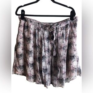 NEW Reiss Belted Pink Printed Mini Skirt Size 12